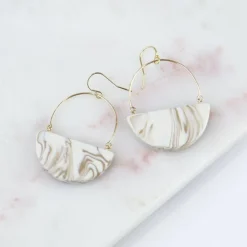 New Amber E Lea Saturn Earrings Handmade Jewelry
