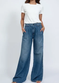 Outlet ASKK NY Light Weight Pleated Trouser Denim Bottoms