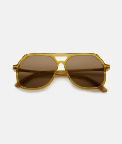 Discount Carla Colour VITO CARAMELLA / oversized, yellow aviator sunglasses Accessories