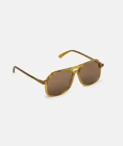 Discount Carla Colour VITO CARAMELLA / oversized, yellow aviator sunglasses Accessories