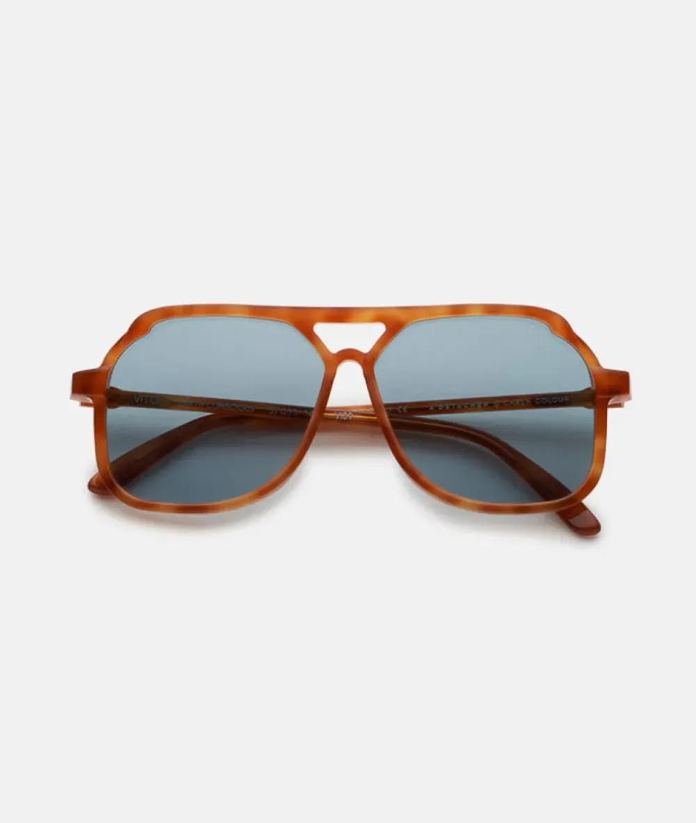 New Carla Colour VITO LAPIS OAK / oversized, light tort aviator sunglasses Accessories