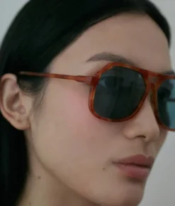 New Carla Colour VITO LAPIS OAK / oversized, light tort aviator sunglasses Accessories