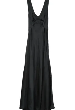 New Ciao Lucia Reine Black Satin Maxi Dress Dresses