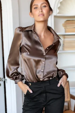 Best Emerson Fry Frankie Blouse in Latte Tops
