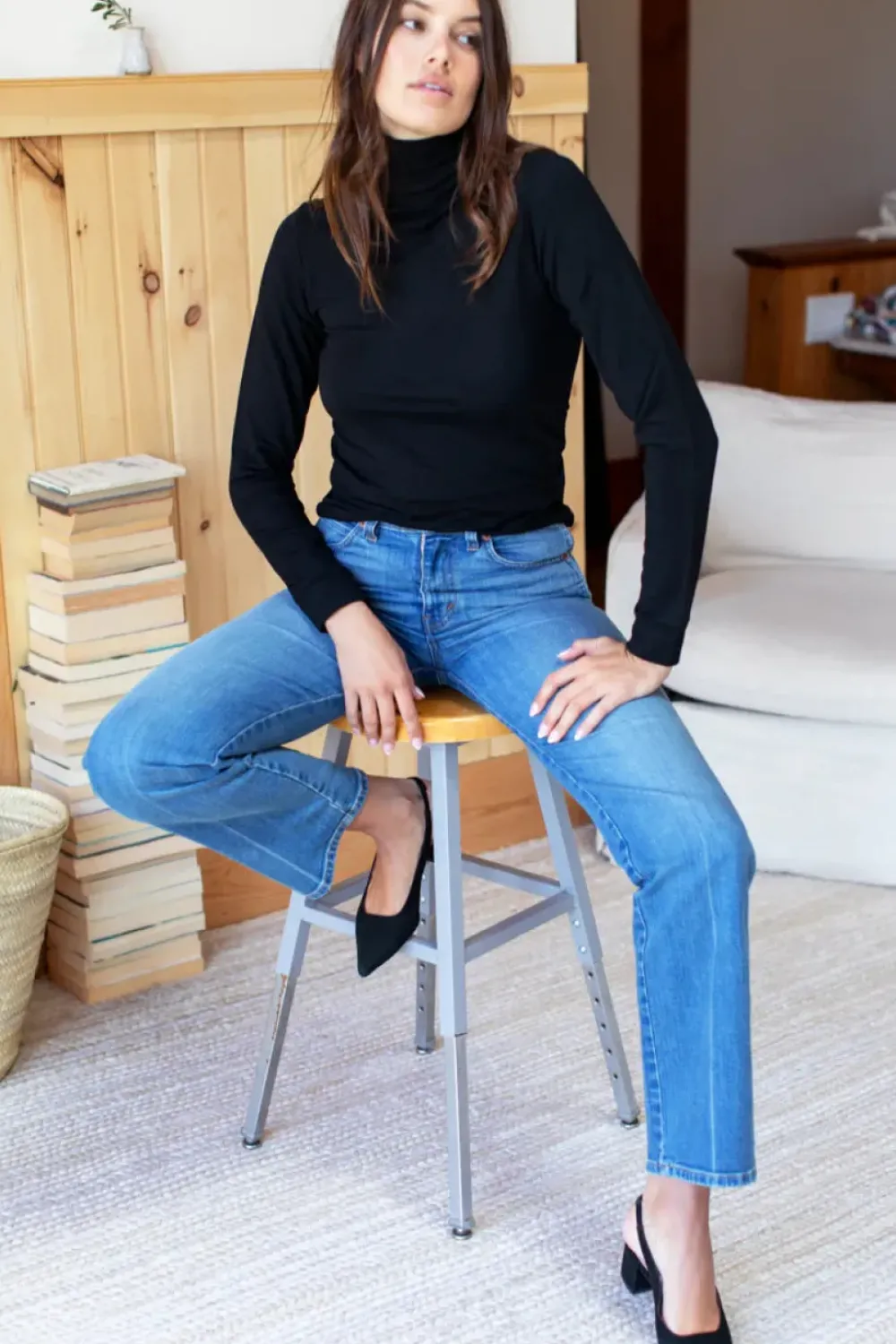 Outlet Emerson Fry Lou Walking Slingback in Black Suede Shoes