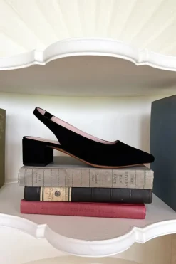 Outlet Emerson Fry Lou Walking Slingback in Black Suede Shoes