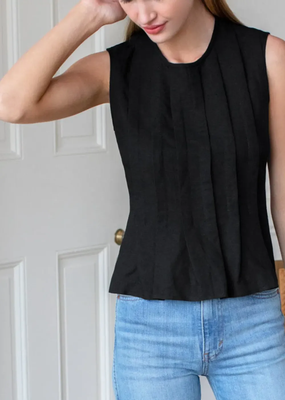 Online Emerson Fry Plait Long Top in Black Tops