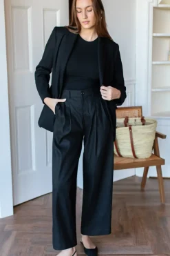 Sale Emerson Fry Slingback Flat - Black Suede Shoes