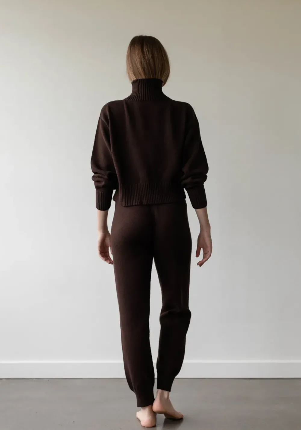 Online First Rite Cotton Crop Knit Walnut Tops