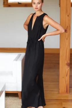 New Grecian Keyhole Dress in Black Dresses