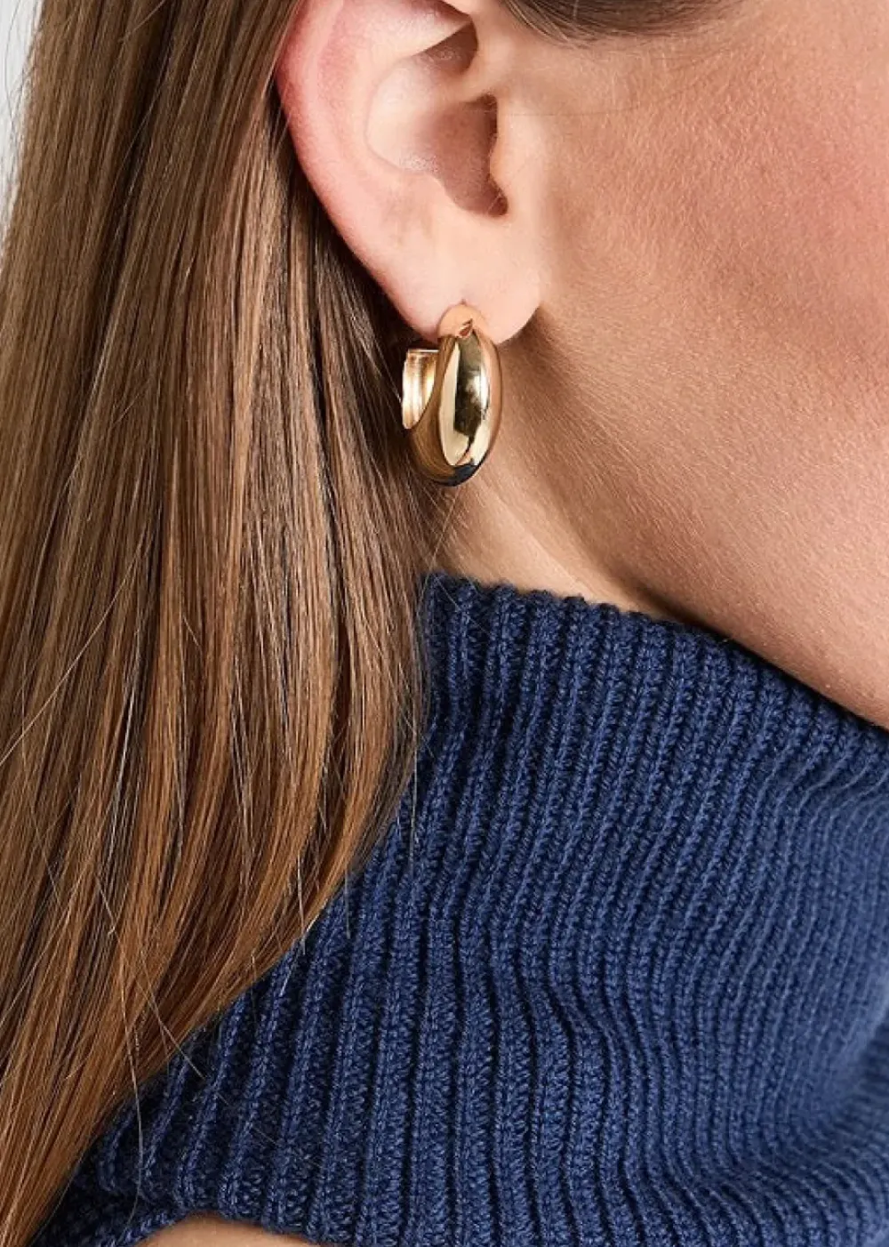 Online Jennifer Zeuner Seema 1" Gold Earrings Handmade Jewelry