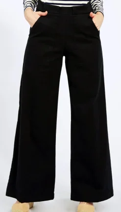 New Long Sabrina Denim Pants | Black Bottoms