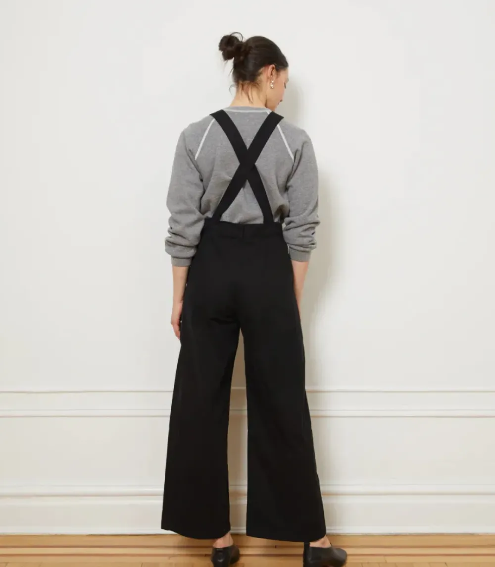 Hot Loup Madelyn Zip Front Overalls in Black Bottoms