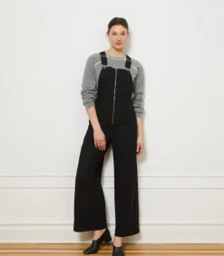 Hot Loup Madelyn Zip Front Overalls in Black Bottoms