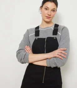 Hot Loup Madelyn Zip Front Overalls in Black Bottoms