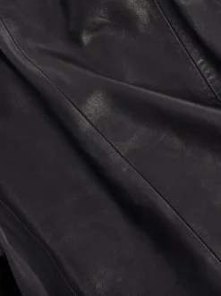 Clearance Maha Ethically Made Black Leather Moto Jacket Outerwear