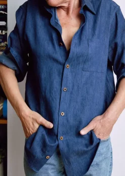 Best Naomi Nomi The New Oxford Indigo Hemp Denim Tops