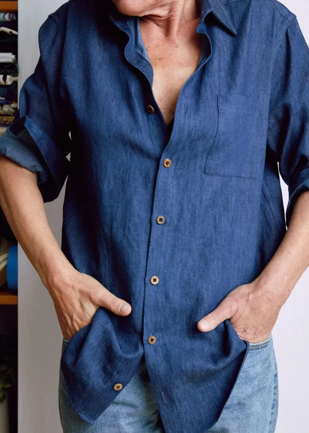 Best Naomi Nomi The New Oxford Indigo Hemp Denim Tops