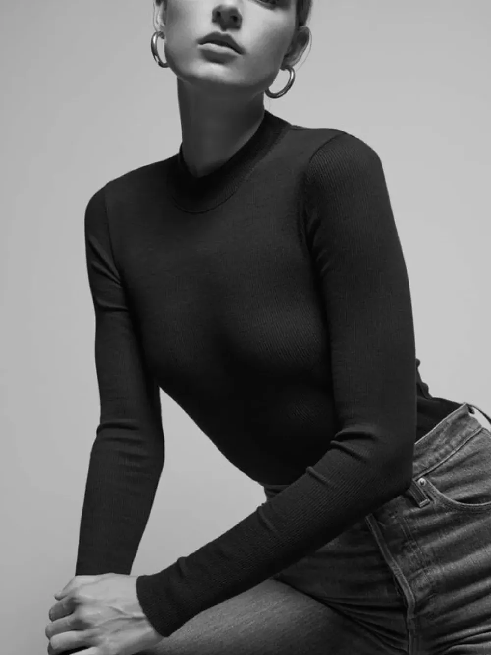 Sale Nation LTD Gina Long Sleeve | Black Tops