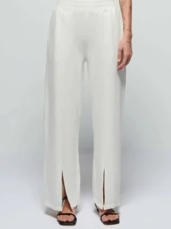 Nation LTD Lincoln Front Slit Knit Pant in Porcelain Bottoms