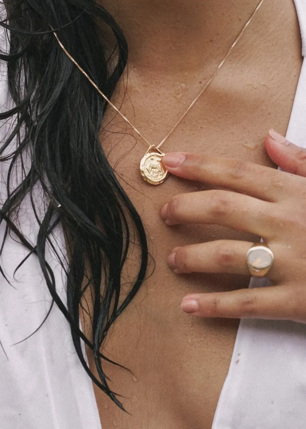 Roma Gold Coin Necklace Handmade Jewelry