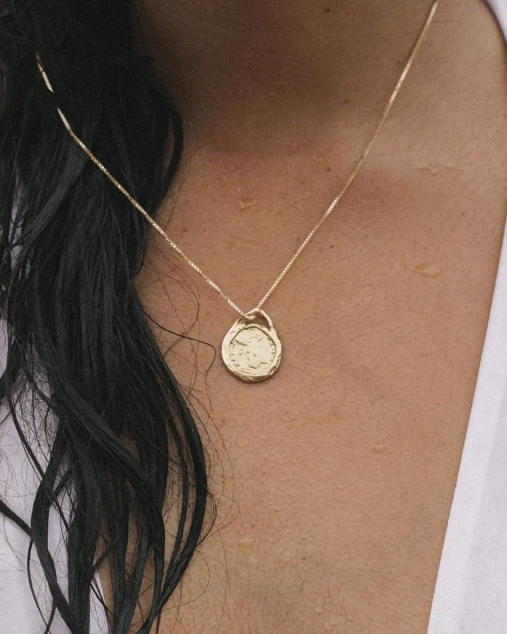 Roma Gold Coin Necklace Handmade Jewelry
