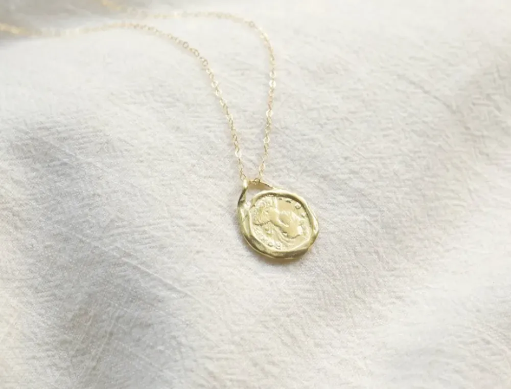 Roma Gold Coin Necklace Handmade Jewelry