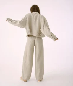 Sayaka Davis Cropped Jacket in Light Taupe Tops|Outerwear