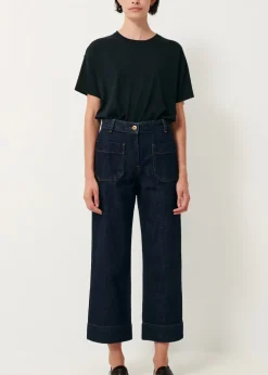 Sale Seakey Crop Denim in Dark Rince Bottoms