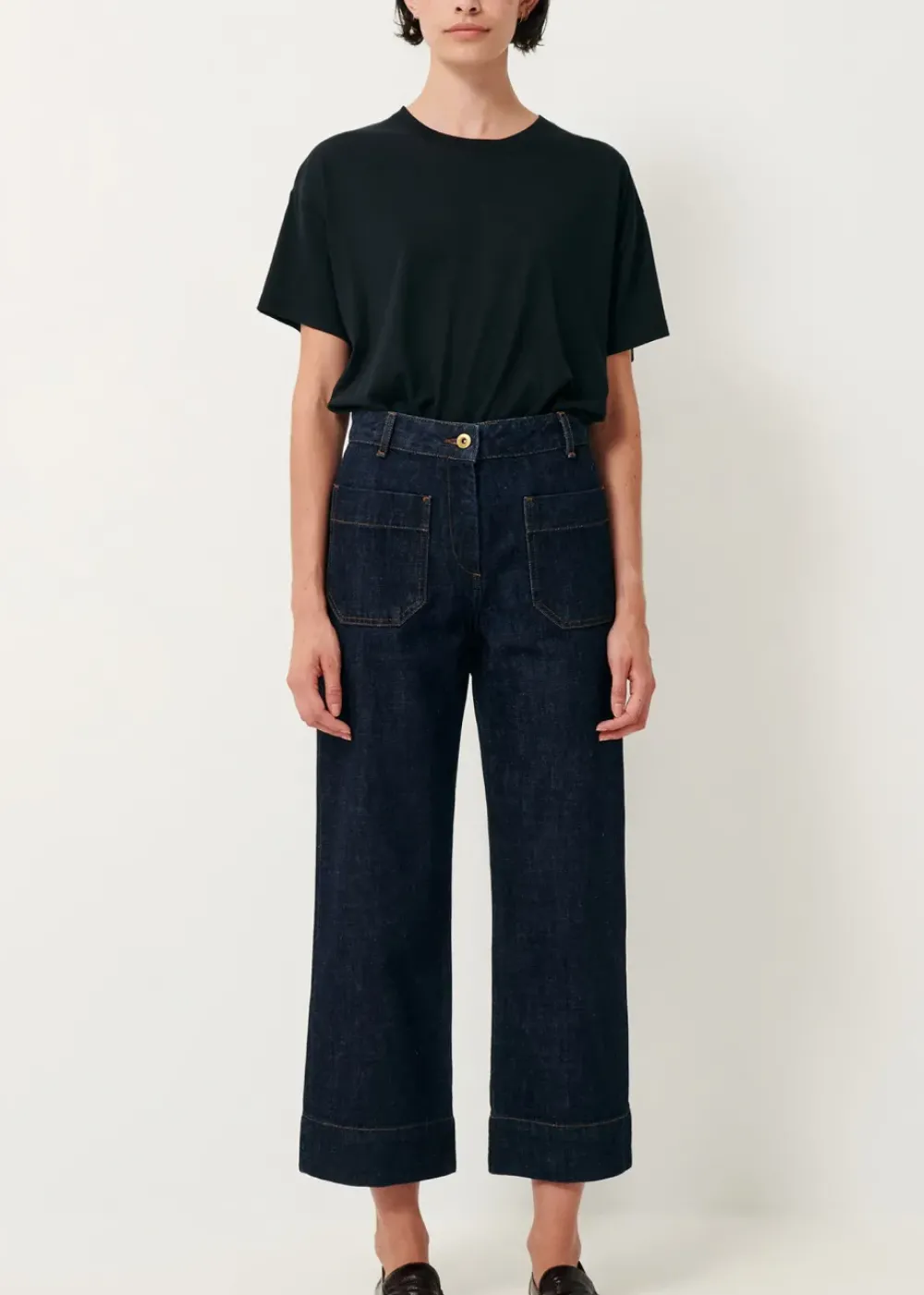 Sale Seakey Crop Denim in Dark Rince Bottoms