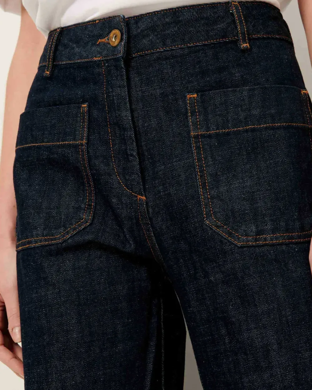 Sale Seakey Crop Denim in Dark Rince Bottoms