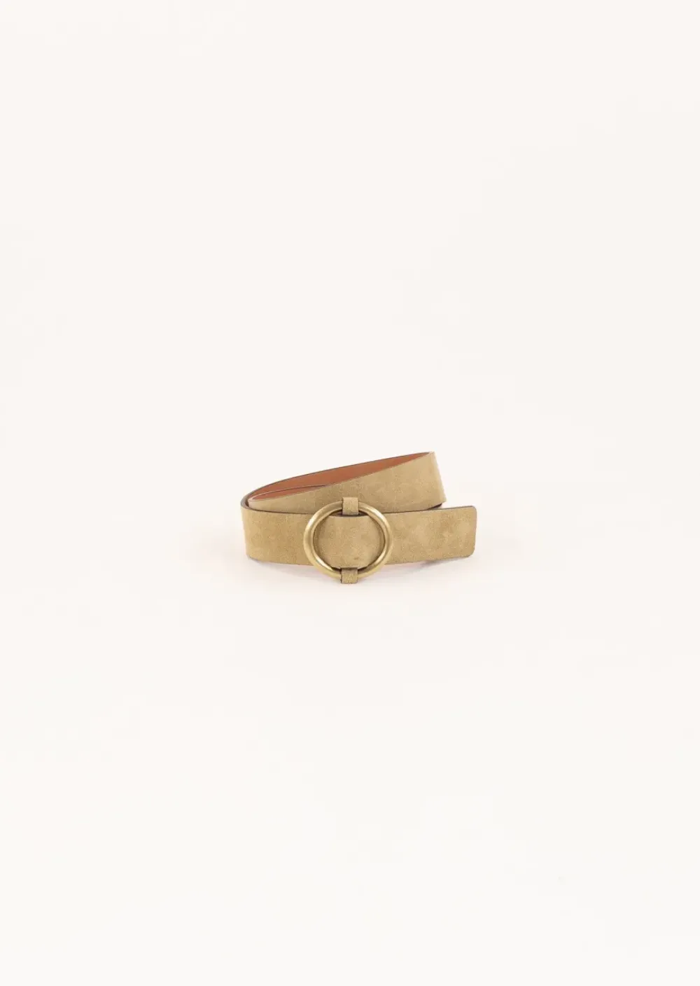 Outlet Sessun Tisao Suede Leather Belt in Amande Accessories