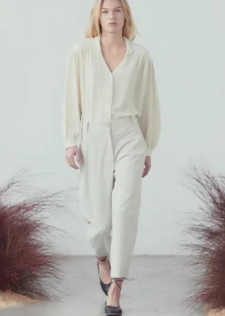 Best Sita Murt Cream Blouse Tops