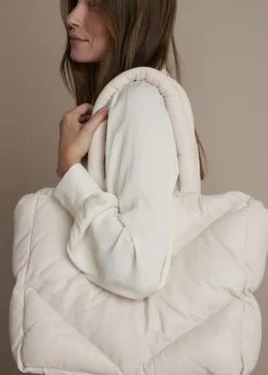 Sale Summum Quilted Leather Puffy Shoulder Bag Cream Accessories