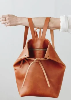 Outlet The Folded Leather Backpack Saddle Accessories