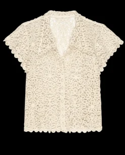 Outlet The Great Lattice Top in Cream Tops