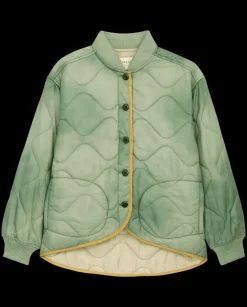 Hot The Great Quilted Liner Jacket Mottled Green Outerwear