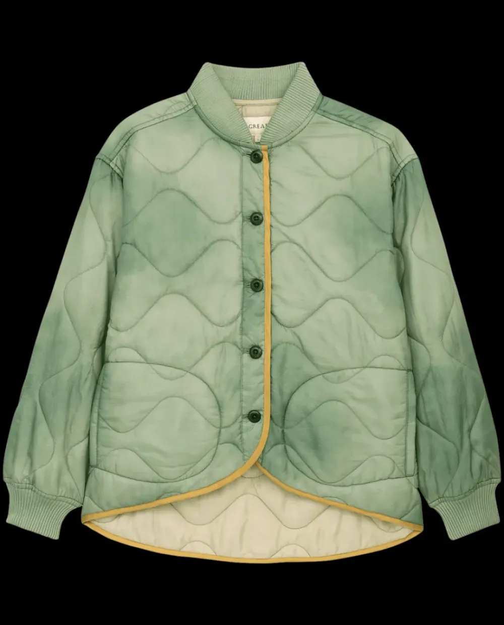 Hot The Great Quilted Liner Jacket Mottled Green Outerwear