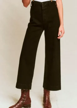 Discount The Great Seafair Wide Leg Jeans Denim in Stone + Black Bottoms