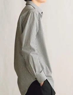 Clearance The New Oxford in Black Stripe Cotton Tops