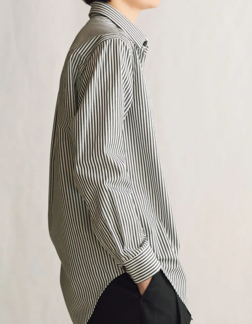 Clearance The New Oxford in Black Stripe Cotton Tops
