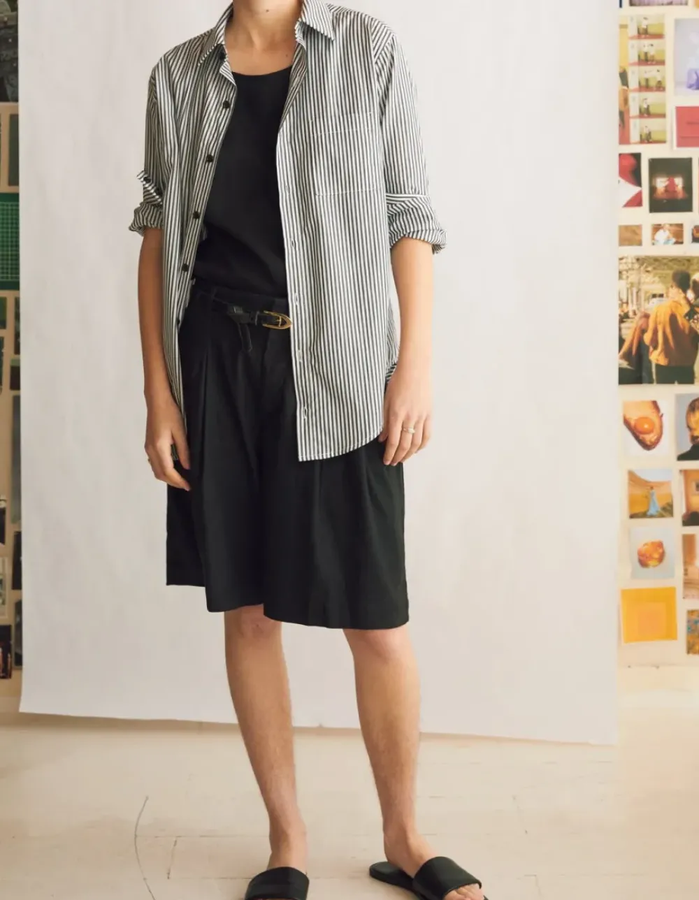 Clearance The New Oxford in Black Stripe Cotton Tops