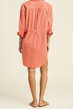 Sale Trovata Callie Shirtdress in Terracotta Stripe Dresses