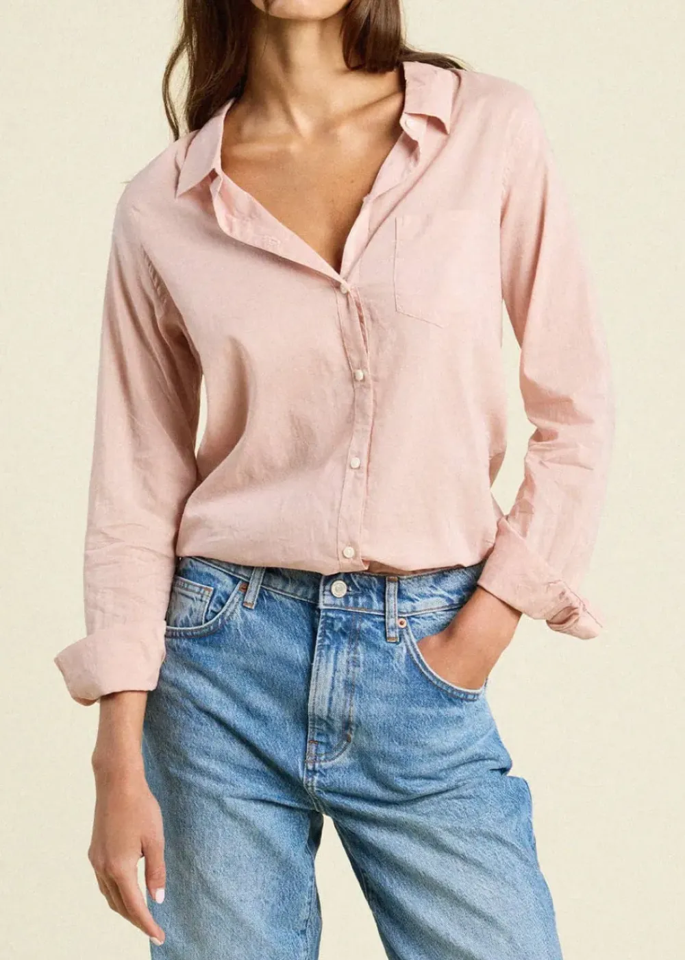 Sale Trovata Grace Classic Shirt in Blush Tops