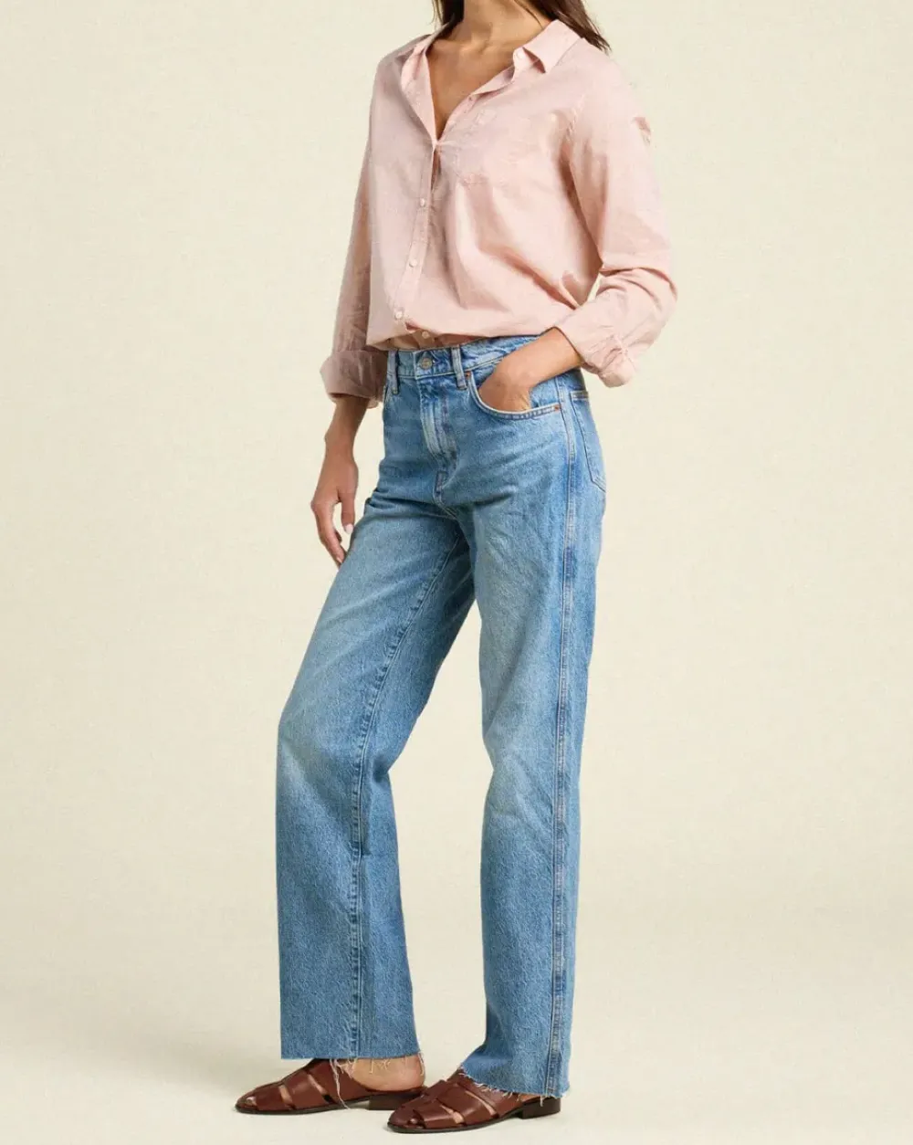 Sale Trovata Grace Classic Shirt in Blush Tops