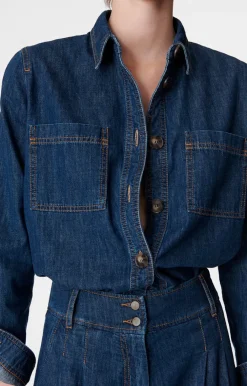 Discount Vanessa Bruno Bilkis Denim Shirt Tops