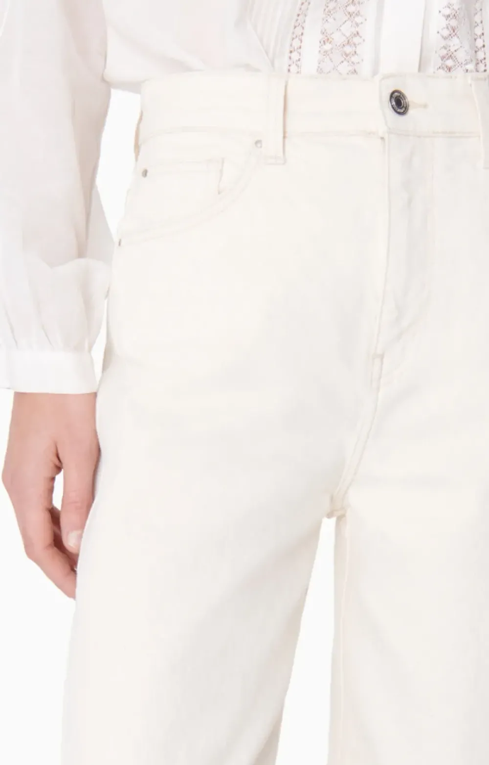Sale Vanessa Bruno Caleb Denim Jeans in Ecru Bottoms