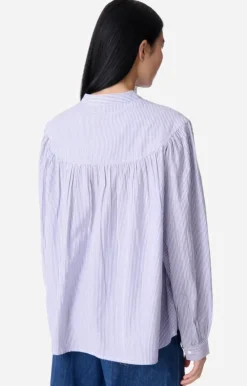 Outlet Vanessa Bruno Chouchou Blouse Blue Stripe Tops