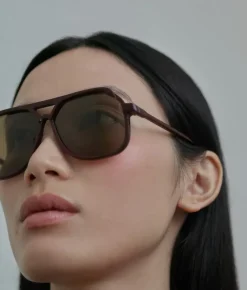 Online VITO OXBLOOD RED / oversized, dark red aviator sunglasses Accessories